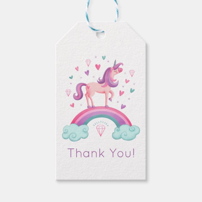 Rainbow Unicorn Tack Presentetikett (Framsidan)