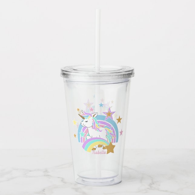 Rainbow Unicorn Take Away Mugg (Framsida)
