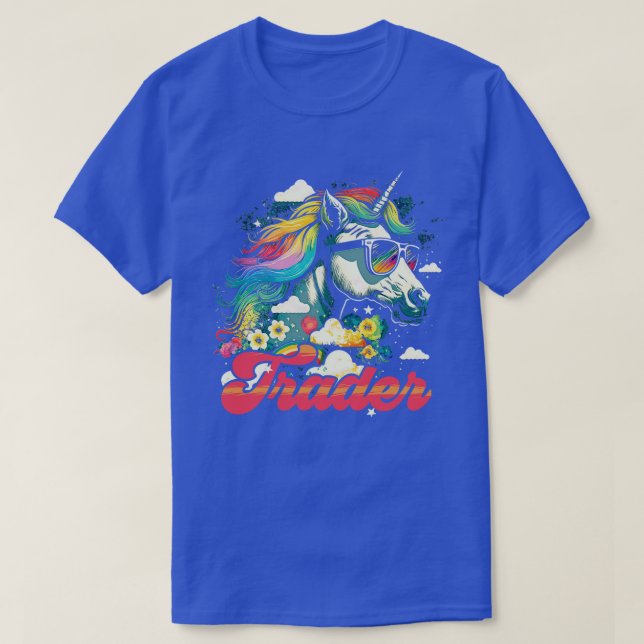 Rainbow Unicorn Trader T Shirt (Design framsida)