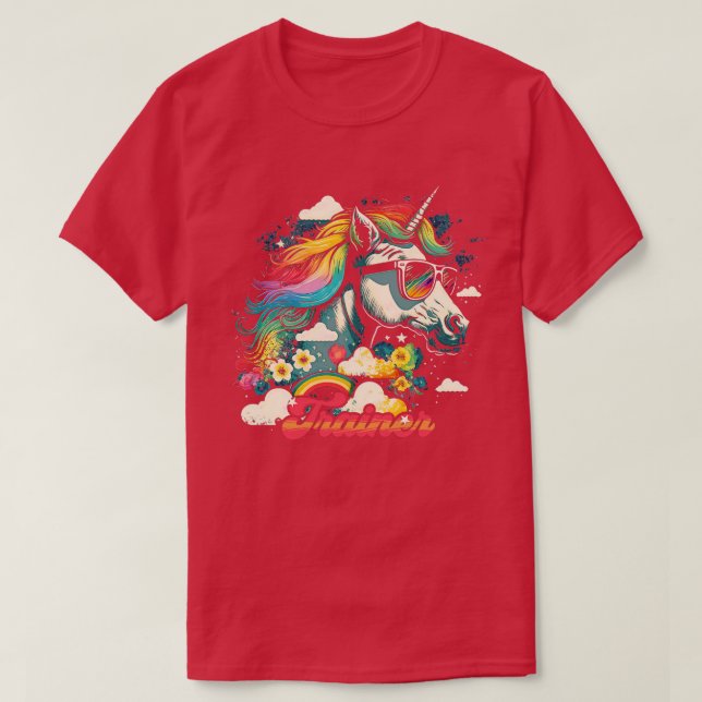 Rainbow Unicorn Trainer T Shirt (Design framsida)