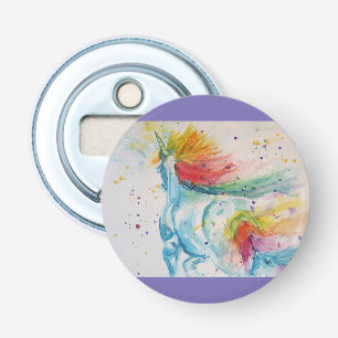 Rainbow Unicorn unicorns art Watercolor Flasköppnare