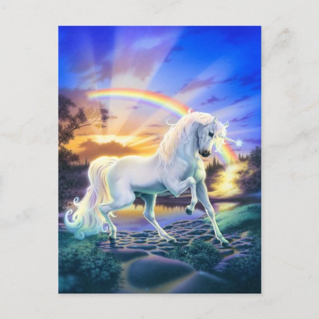 Rainbow Unicorn Vykort (Framsida)