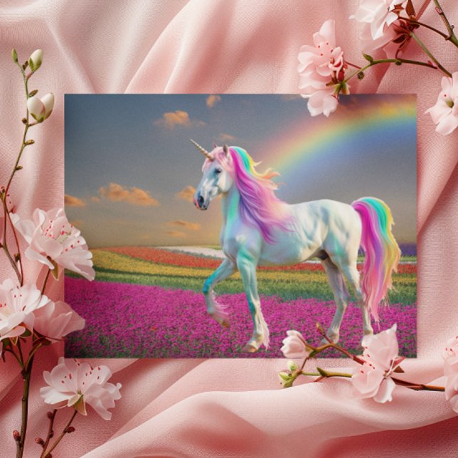Rainbow Unicorn Vykort (Skapare uppladdad)