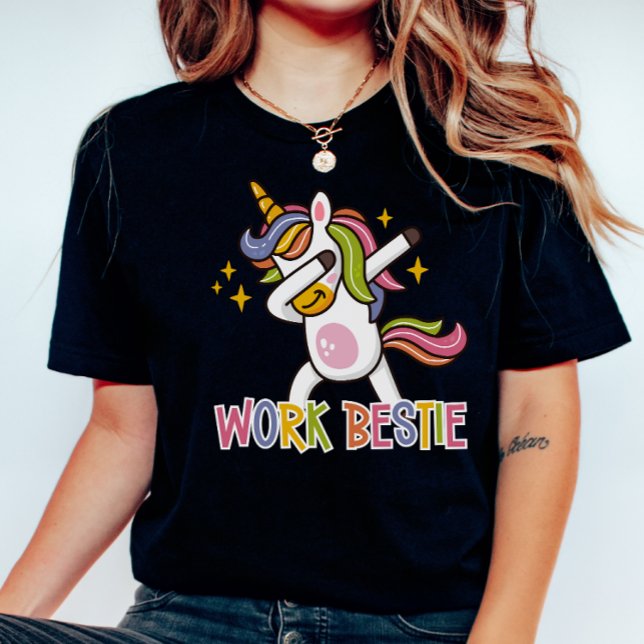 Rainbow Unicorn Work Bestie Emotional Support T Shirt (Skapare uppladdad)