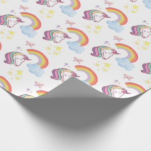 Rainbow & Unicorn Wrapping Papprare Gift Wrap Presentpapper