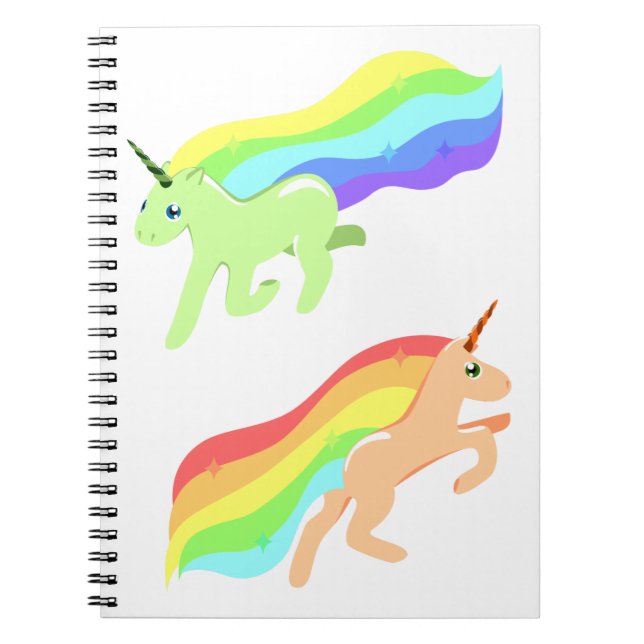 Rainbow Unicorns Anteckningsbok Med Spiral (Framsidan)