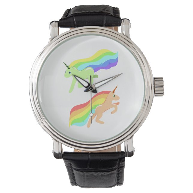 Rainbow Unicorns Armbandsur (Framsida)