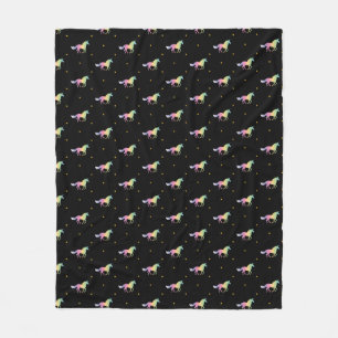 Rainbow Unicorns & Guld Stars Mönster Fleecefilt