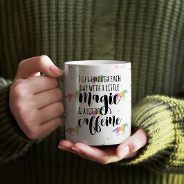 Rainbow Unicorns & Guld Stars Mönster Kaffemugg