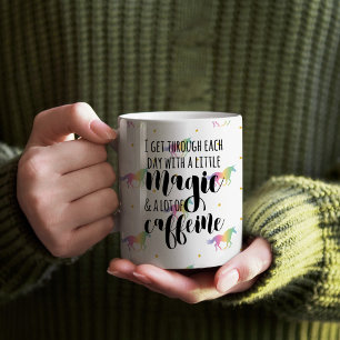 Rainbow Unicorns & Guld Stars Mönster Kaffemugg