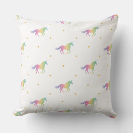 Rainbow Unicorns & Guld Stars Mönster Kudde