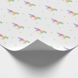 Rainbow Unicorns & Guld Stars Mönster Presentpapper
