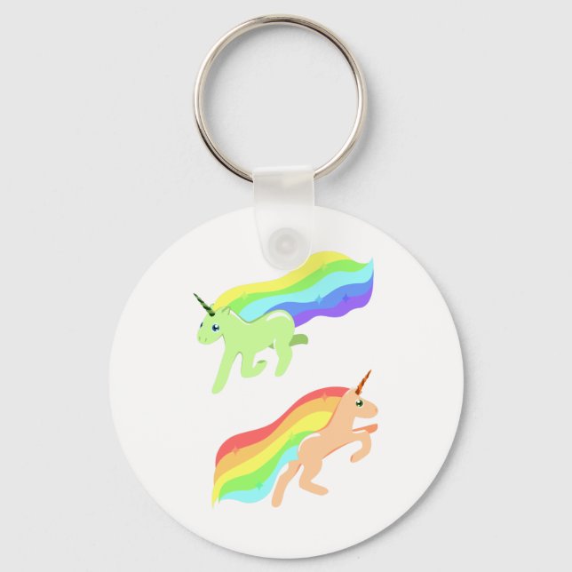 Rainbow Unicorns Nyckelring (Framsida)