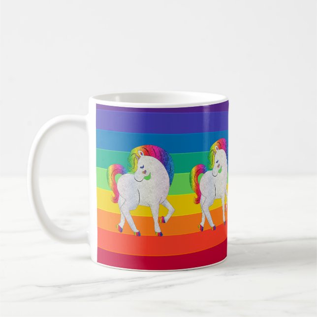 Rainbow Unicorns Parad Coffee Mugg (Vänster)
