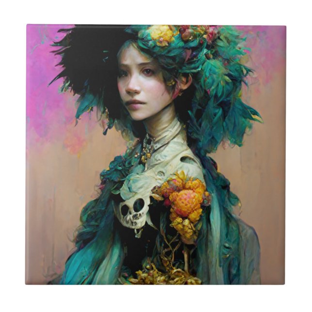 Rainbow Urchin 2 Fantasy Sci-Fi Kakelplatta (Framsidan)