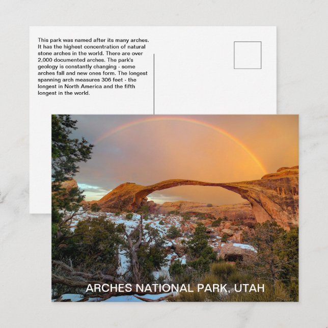 Rainbow Utah Arches nationalpark Vykort (Fram/baksida)
