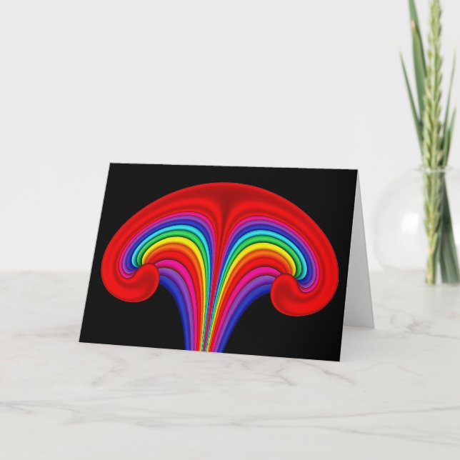 Rainbow Uterus Fractal Greeting Card Kort (Framsida)