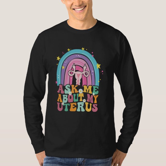 Rainbow Uterus Support Hysterectomy Recovery Produ T Shirt (Framsida)