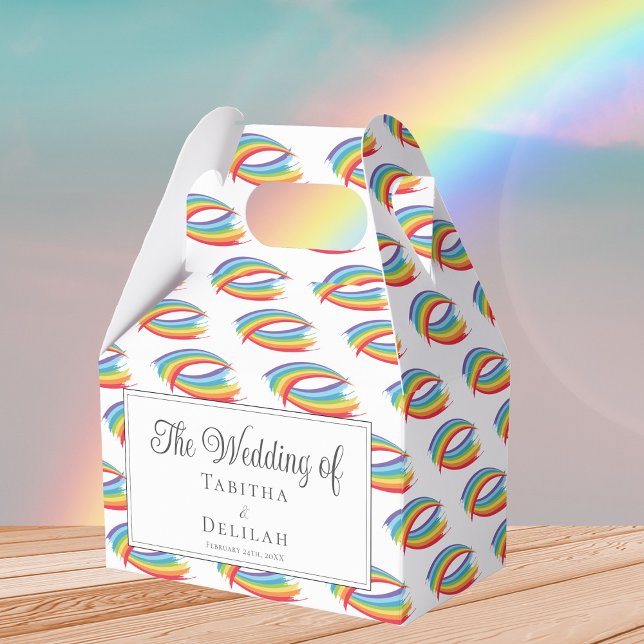 Rainbow Vågar Mönster HBT Bröllop Presentaskar (Skapare uppladdad)
