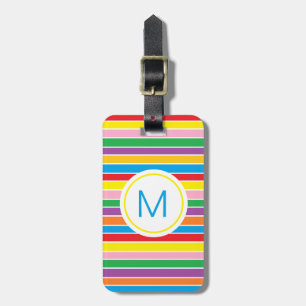 Rainbow Vågrät Rand Monogram Bagagebricka