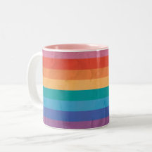 Rainbow Vågrät Rand Mugg