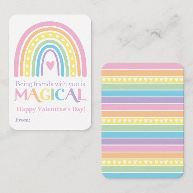 Rainbow Valentine, Anpassad Klassrumsvalentin Anteckningskort (Fram/baksida)