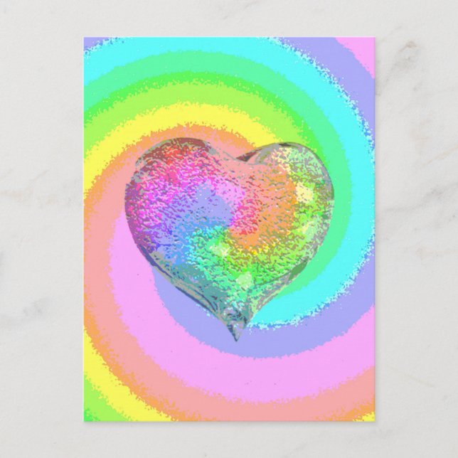 Rainbow Valentine Card Vykort (Framsida)