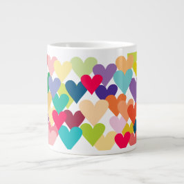 Rainbow Valentines hjärtan Jumbo Mugg