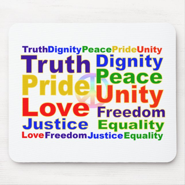 Rainbow Values moussepad Musmatta (Framsidan)