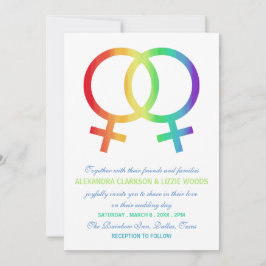 Rainbow Venus Symbol | Lesbisk Bröllop Inbjudningar