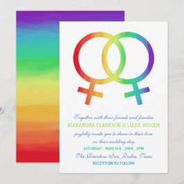 Rainbow Venus Symbol | Lesbisk Bröllop Inbjudningar