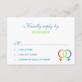 Rainbow Venus Symbols Lesbisk Bröllop OSA Kort