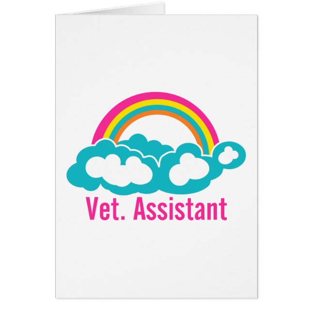 Rainbow Veterinary Assistant Hälsningskort (Framsidan)