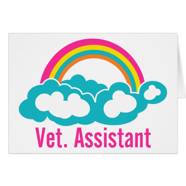 Rainbow Veterinary Assistant Hälsningskort (Framsidan Horizontal)
