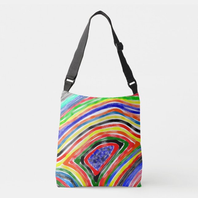 "Rainbow Vibes" Abstract Shoulder Bag Axelväska (Framsida)