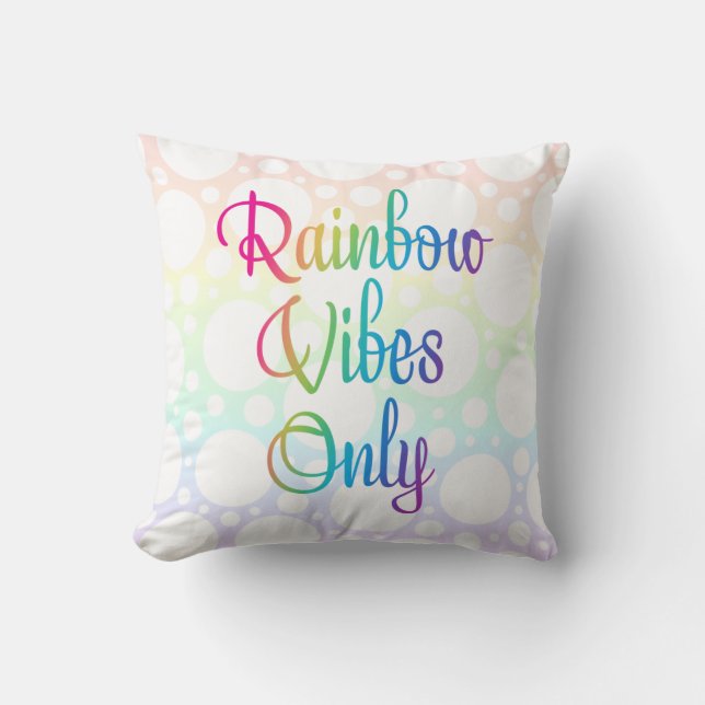 Rainbow Vibes Endast Polka Dot Dekorativ kudde (Framsida)