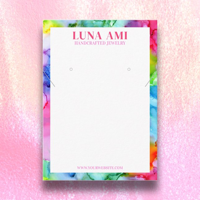 Rainbow Vibrant Jewelry Necklace Earring Visning Visitkort (Skapare uppladdad)