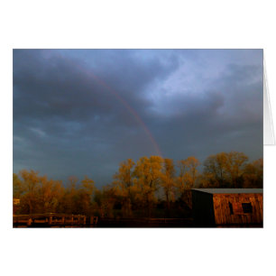 Rainbow vid Sunset Hälsningskort