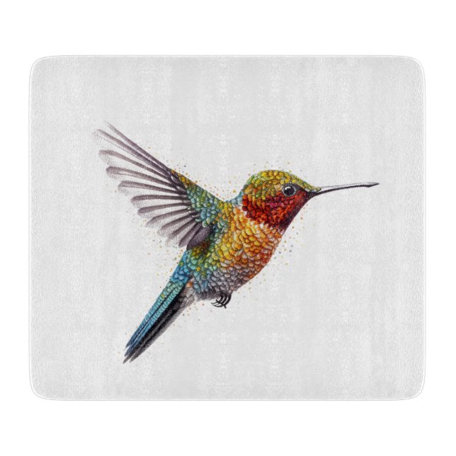 Rainbow Vingar: Vibrant Hummingbird Art (Framsidan)