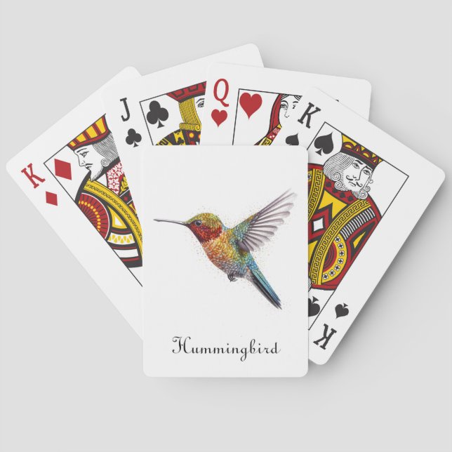Rainbow Vingar: Vibrant Hummingbird Art, anpassnin Casinokort (Baksidan)