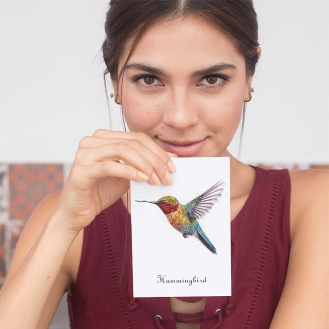 Rainbow Vingar: Vibrant Hummingbird Art, anpassnin Julkort (Skapare uppladdad)