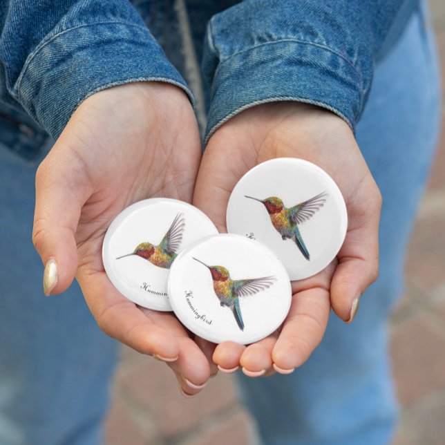 Rainbow Vingar: Vibrant Hummingbird Art, anpassnin Knapp (Skapare uppladdad)