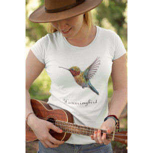 Rainbow Vingar: Vibrant Hummingbird Art, anpassnin T Shirt