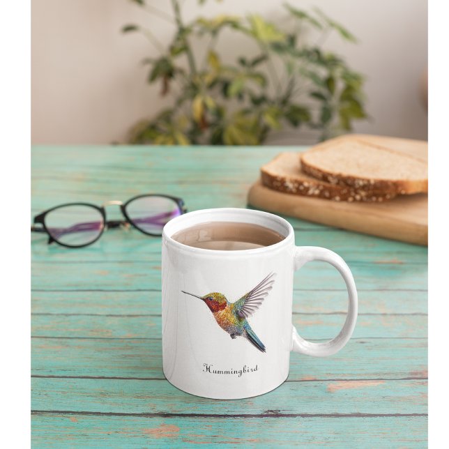 Rainbow Vingar: Vibrant Hummingbird Art, anpassnin Två-Tonad Mugg (Skapare uppladdad)