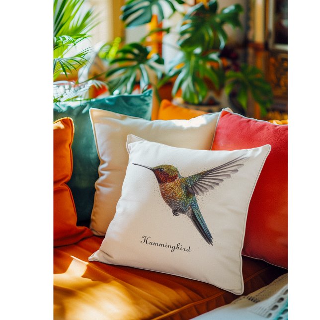 Rainbow Vingar: Vibrant Hummingbird Art Kudde (Skapare uppladdad)