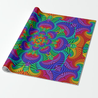 Rainbow Vintage Psychedelic Fractal Kaleidoscope Presentpapper