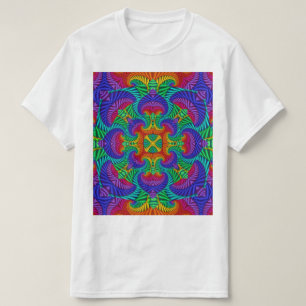 Rainbow Vintage Psychedelic Fractal Kaleidoscope T Shirt