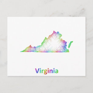 Rainbow Virginia karta Vykort
