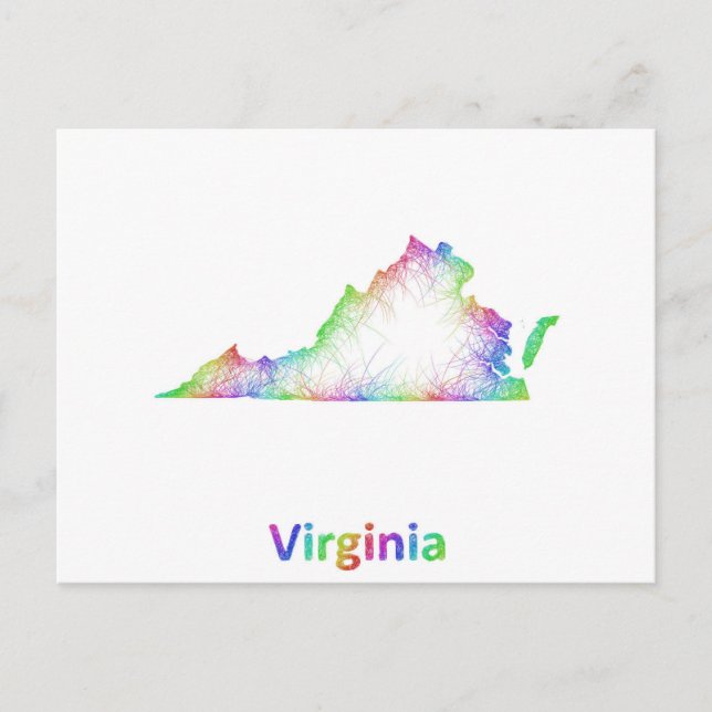Rainbow Virginia karta Vykort (Framsida)