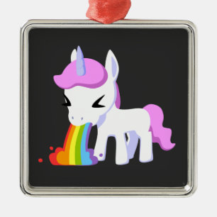 RAINBOW VOMIT UNICORN CERAMIC ORNAIC JULGRANSPRYDNAD METALL